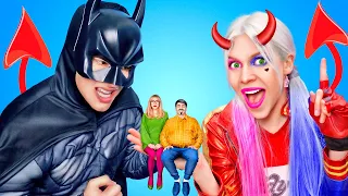 Batman vs. Harley Quinn | Trucos inteligentes para padres de Ha Hack Spanish