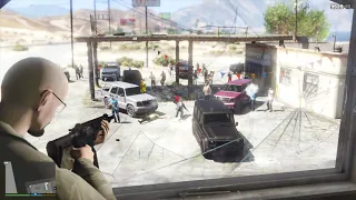 GTA 5 - Walter White & Jesse Pinkman The Meth Lab Defense Shootout + Six Star Escape