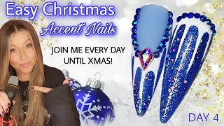 🥶 Easy Icicle Christmas Nail Art Design | Blue Glitter Bling Nails | Madam Glam Advent Calendar