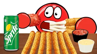 MOZZARELLA CHEESE STICKS MUKBANG - RED BALL 4 ANIMATION MUKBANG #7