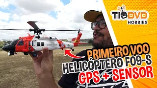 PRIMEIRO VOO! HELICÓPTERO CONTROLE REMOTO COM GPS E CAMERA Yuxiang F09S Black Hawk Coast Guard