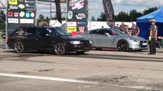 Nissan GT-R R35 vs Audi S4 C4 2.2TQ 1/4 mile drag race