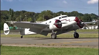 Lockheed 12A Electra Junior Take Off, Show and Landing at Antwerp Airport Deurne