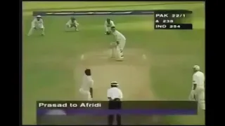Afridi Batting || Afridi First Test Century || Afridi Century v India || Pakistan v India Cricket.