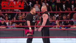 WWE RAW - BROCK LESNAR VS SAMOA JOE - HUGE BRAWL!!!! 06/12/17