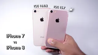 (Así se DRENA la BATERÍA con iOS 16) 🪫 iPhone 8 vs iPhone 7 con sus últimas versiones de iOS 2022 😰