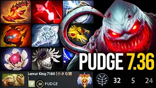 🔥 PATCH 7.36! — 32 KILLS ULTRA AGGRESSIVE PUDGE CARRY | Pudge 7.36 | Pudge Official