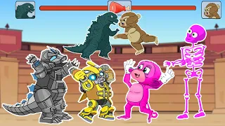 Evolution Of Godzilla (Animated) Skeleton skull - WWE 2K22 Giant Kong Baby Monkey Animation Cartoon!