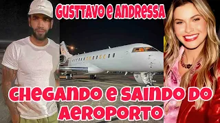 Veja Gusttavo Lima e Andressa Suita chegando no aeroporto de Boa Vista/RR