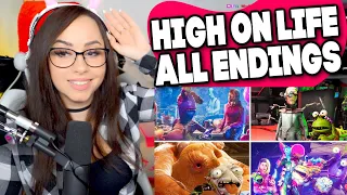 High On Life - ALL ENDINGS (All Guns Endings, Secret Ending & Credits Scene) | Bunnymon REACTS