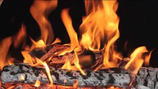 Le meilleur feu de cheminée  HD (10 heures) avec des sons de feu crépitant PAS DE MUSIQUE