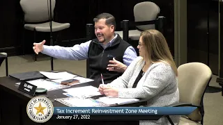 TAX INCREMENT REINVESTMENT ZONE (TIRZ) BOARD MEETING -JANUARY 27, 2022