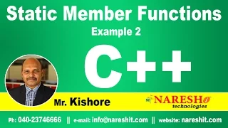 Static Data Members Example 2 | C++ Tutorial | Mr. Kishore