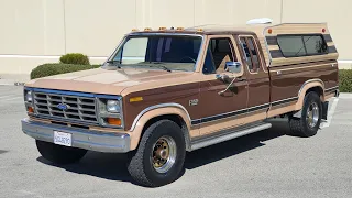 1984 Ford F250 XLT Braun Beige Extended Cab Campertop