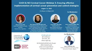 CUGH & NCI Cervical Cancer Series S3 Ensuring effective implementation of cervical cancer prevention