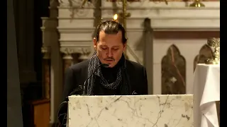 Johnny Deep delivers a prayer of the faithful at Shane MacGowan’s funeral