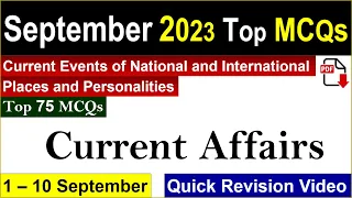 1-10 September Current Affairs 2023 | #ossc #osssc #opsc #odishapolice