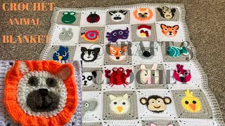Crochet animal blanket/crochet lion/Part:5