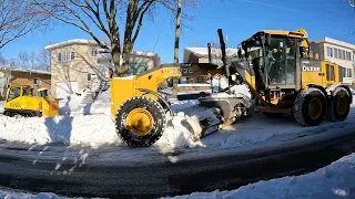 Volvo G900 - Snow Removal Saint-Laurent Montreal Canada 🇨🇦 4k winter