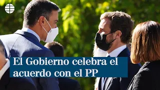 El Gobierno celebra el acuerdo con el PP para renovar los órganos constitucionales