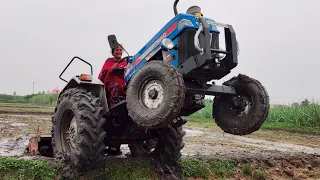 Village Girl Driving  Powertrac EURO 50 Tractor with Rotavator | Come To Village