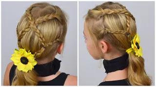 EASY braided hairstyle for long hair  | Back to school hairstyles for girls by LittleGirlHair