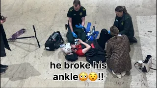kid broke his ankle at skatepark😰😬
