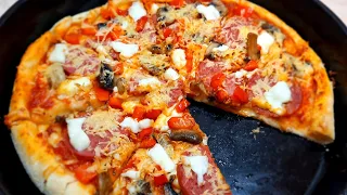 Домашняя пицца 🍕Homemade Pizza 🍕 Uy sharoitida pitsa tayyorlash.Пицца в духовке.Тесто для пиццы.