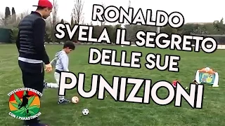 Ronaldo spiega al figlio il segreto delle sue punizioni |#doppiaggicoatti|