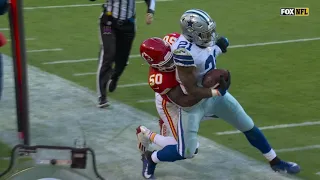 Ezekiel Elliott injured after sideline tackle