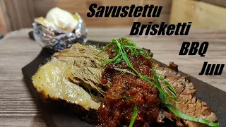 Savustettu brisketti ja BBQ kastike