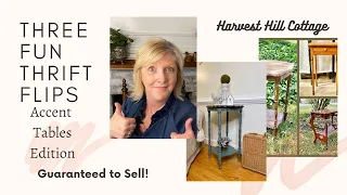 Thrift Flips for Resale - Accent Tables - Using Paint, Moulds, and Transfers for Your Cottage DIY