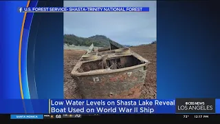 Drought reveals boat used on World War II ship in Lake Shasta