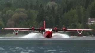 Martin JRM Mars "Hawaii Mars" Water Bomber Approach and Landing.