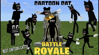 Cartoon Cat VS Cartoon Cat (9 Cartoon Cats BATTLE to be KING CARTOON CAT!!!) Minecraft PE