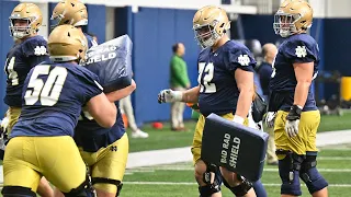 Notre Dame Football Practice Clips: Joe Rudolph and the Offensive Line