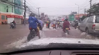 Flooding situation in Vientiane Laos date 8/8/22