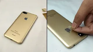 Redmi 6a converted in Iphone XS Just Gold apple lamination wrap skin