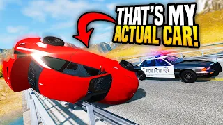 Crashing My REAL Car In a Police Chase - BeamNG Drive Crashes