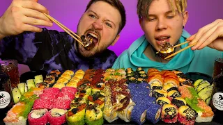 Mukbang 100 Rolls 🍣 In Honor of a MILLION Subscribers ❤️