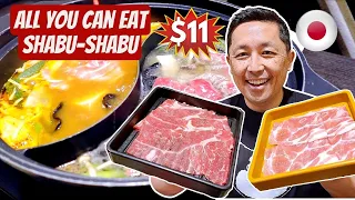 $11 All You Can Eat Shabu Shabu Buffet in Tokyo 🇯🇵 Japanese Hot Pot Restaurants in Japan