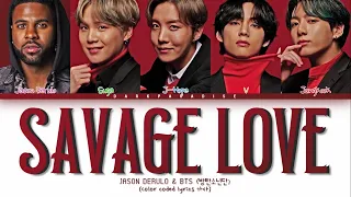 JASON DERULO ft. BTS - Savage Love (Color coded lyrics)