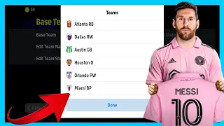 How To Select Inter Miami Team In Efootball 2024 Mobile || Inter Miami Kits/Jersey In Efootball 2024