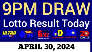 Lotto Result Today 9pm Draw April 30, 2024 Swertres Ez2 PCSO Live Result