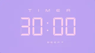 30 Min Digital Countdown Timer with Simple Beeps 💕💜