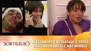 Sortilégio - Alessandro é resgatado e todos descobrem que ele está vivo; Maria José vai embora