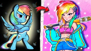 MY LITTLE PONY Rainbow Dash Transformation Bad Girl | Love Story Stop Motion Paper | Annie Channel