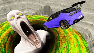 Epic Escape From The Shy Guy (SCP-096) | Cars VS Giant Funnel With SCP | BeamNG Drive