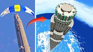 أطول برج على الإطلاق في تاريخ لعبة جي تي أي 5 | GTA V Tallest Tower 270,000ft