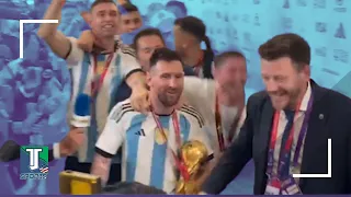 WATCH: Lionel Messi PARADES World Cup trophy with his Argentina teammates